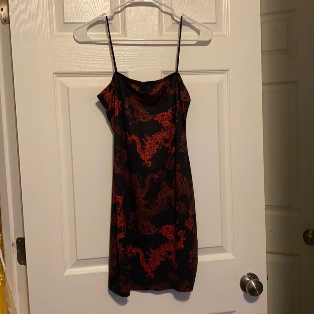 dragon print body on cami dress